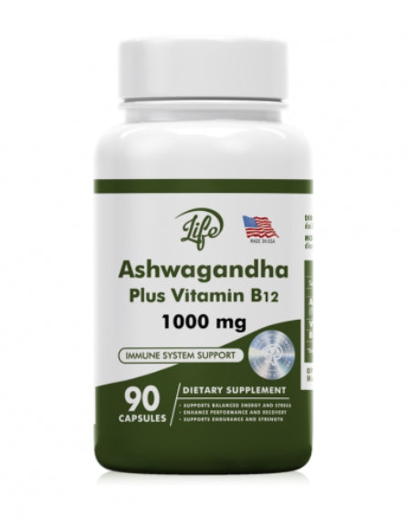 ASHAWAGANDA (GINSENG INDIO) + B12 X 90 CAPSULAS