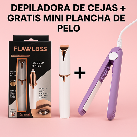 DEPILADORA DE CEJAS + GRATIS MINI PLANCHA DE PELO